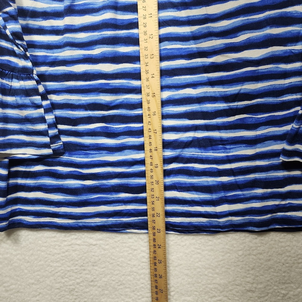 Michael Kors Womens Striped Bell Sleeve Boho Peasant Top NWT - Picture 4 of 7